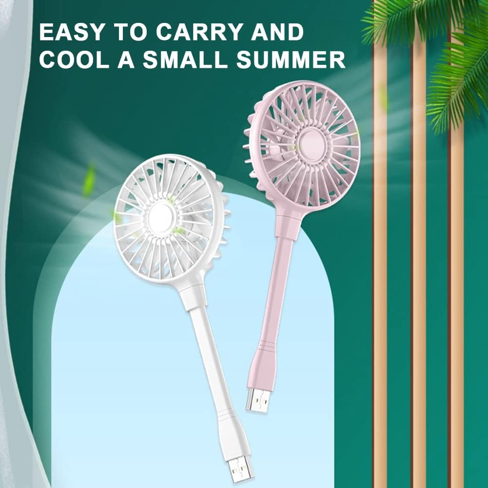 USB Mini Fan with Swan Neck Flexible Portable Cooling for Laptop PC Home Office White