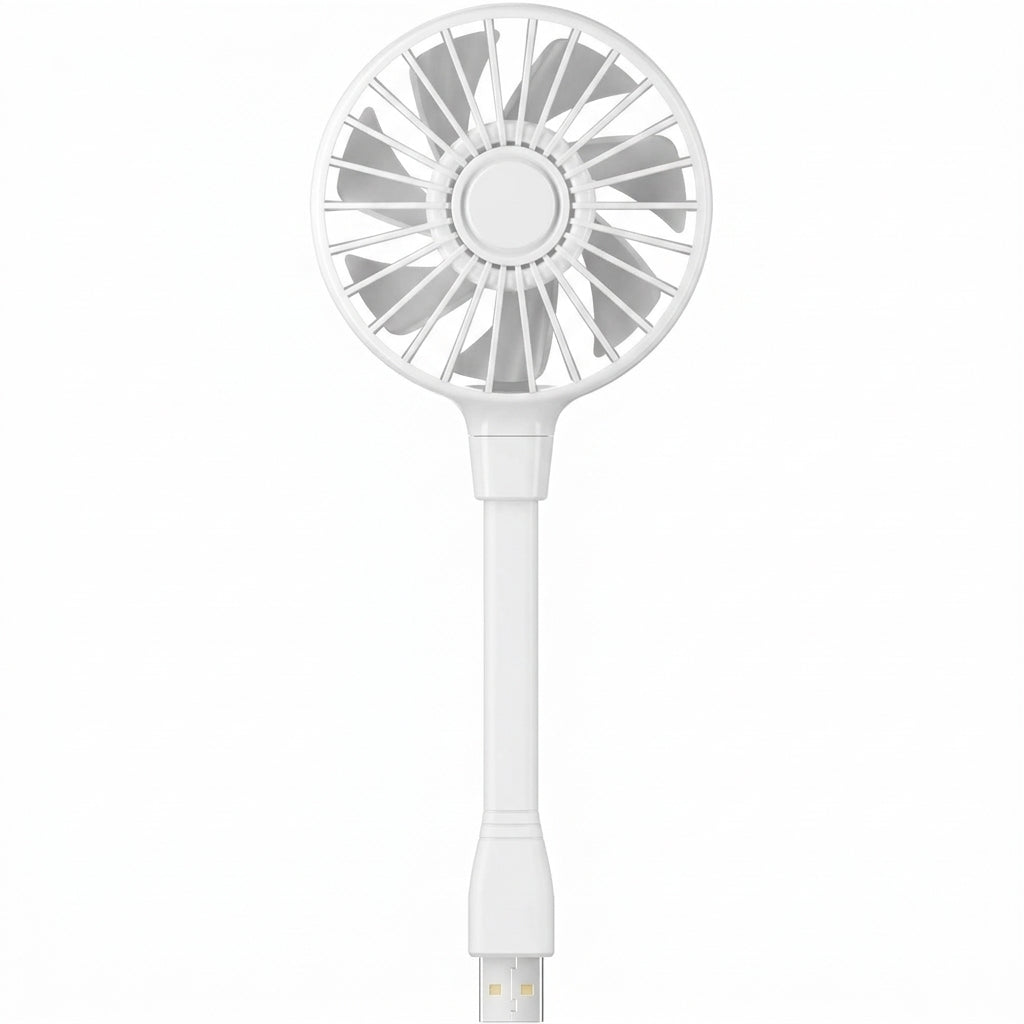 USB Mini Fan with Swan Neck Flexible Portable Cooling for Laptop PC Home Office White