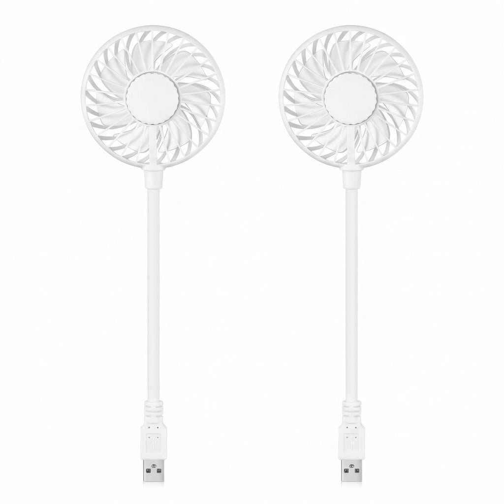 2 Pcs USB Mini Fan 360° Rotation Portable Desk Fan for Laptop Power Bank Travel Camping