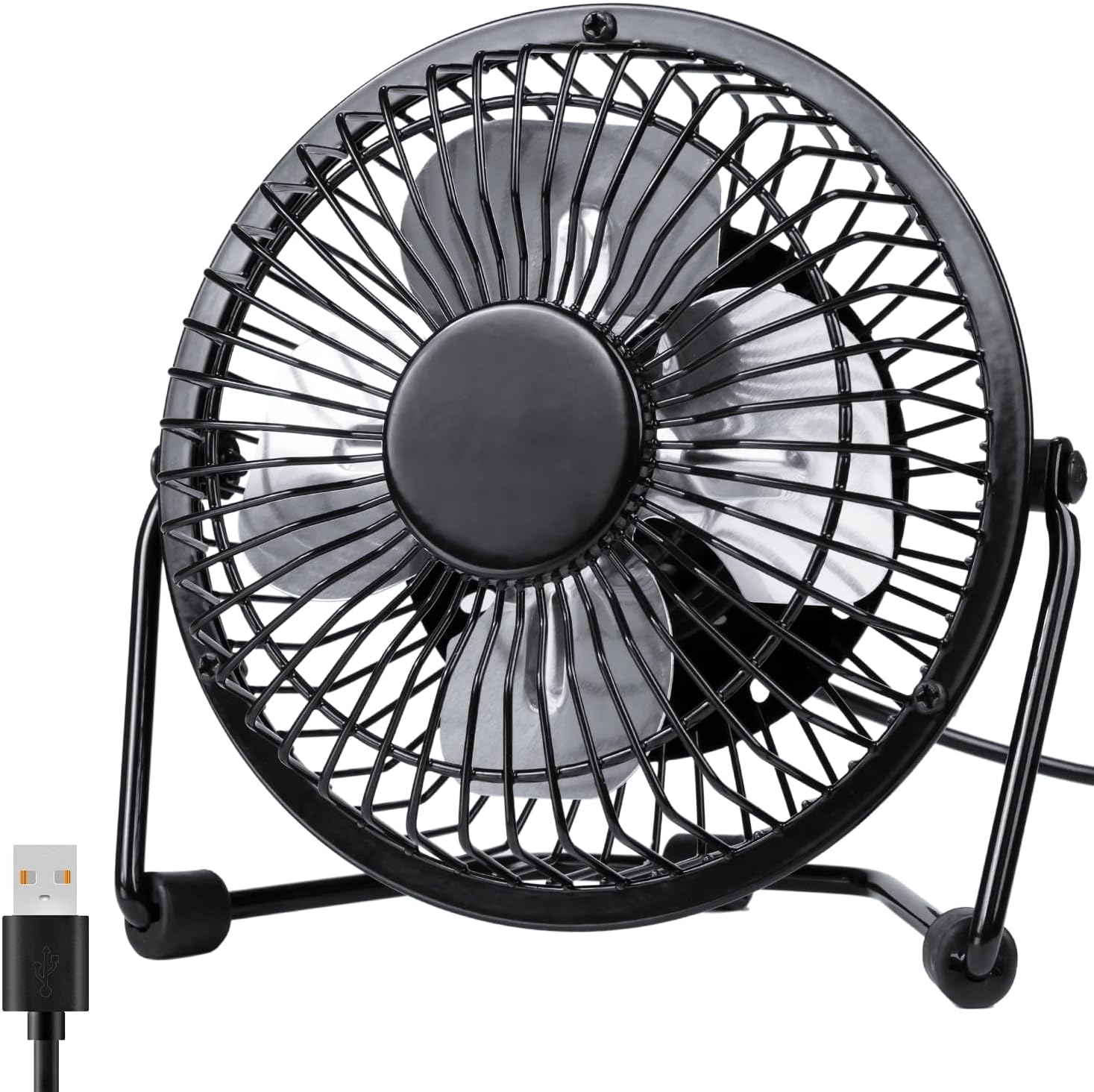 Quiet USB Desk Fan 360° Rotation Portable Table Fan 2 Speed Mini Personal for Home Office Travel