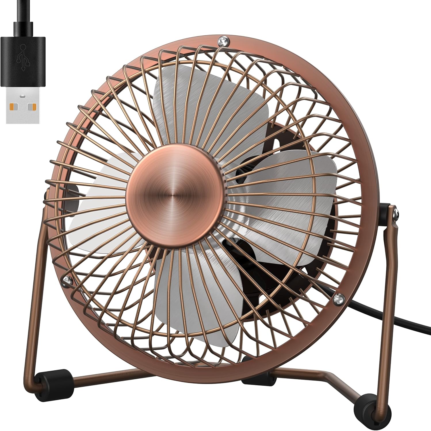 Quiet USB Desk Fan 360° Rotation Portable Table Fan 2 Speed Mini Personal for Home Office Travel