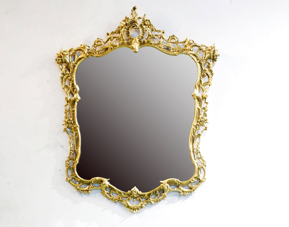 Ornate Brass Wall Mirror, 950W x 1200H mm
