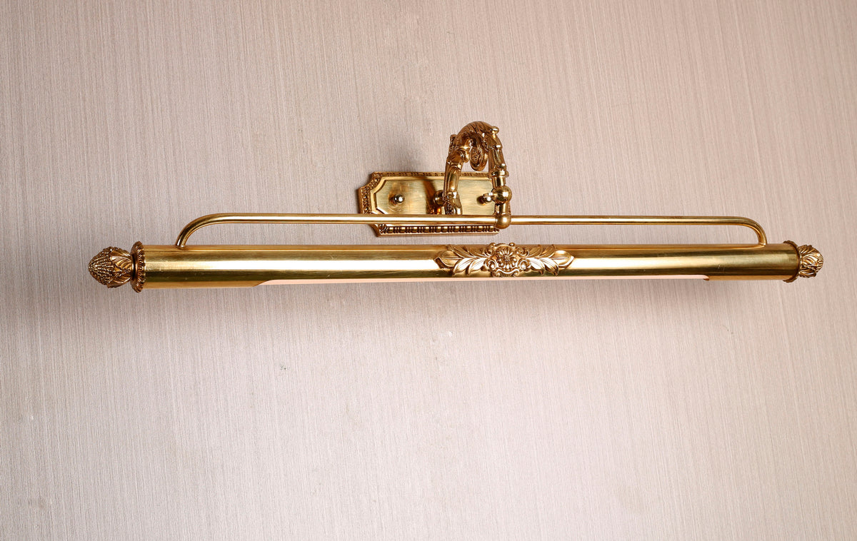 Polished Brass Picture Light with Floral Detail