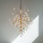 Original brass gold crystal leaf staircase chandelier