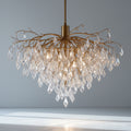 Crystal branch brass chandelier original photograph