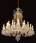 24 Lights Clear & Amber Baccarat Crystal Lighting Chandelier