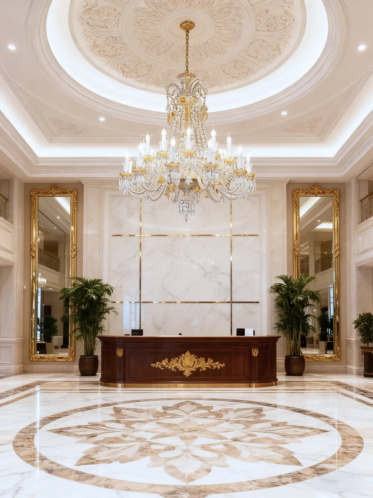 24 Lights Clear & Amber Baccarat Crystal Lighting Chandelier