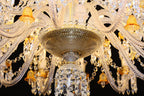 24 Lights Clear & Amber Baccarat Crystal Lighting Chandelier