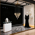 22X47 Inch 32 Rock Crystal Long-eggplants Pendant Modern LED Chandelier