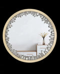 Round Geode Quartz Crystal Mirror Lamp