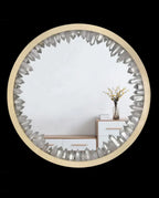 Round Geode Quartz Crystal Mirror Lamp