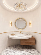 Round Geode Quartz Crystal Mirror Lamp