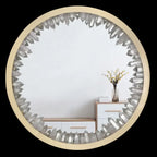 Round Geode Quartz Crystal Mirror Lamp