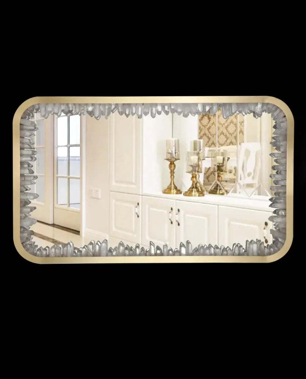 Rectangle Geode Quartz Crystal Mirrow Light