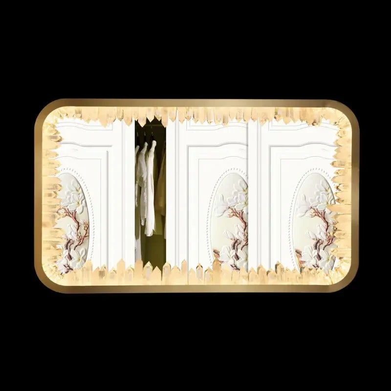 Rectangle Geode Quartz Crystal Mirrow Light
