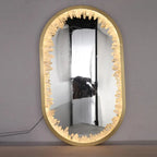Oval Geode Quartz Crystal Mirror Light