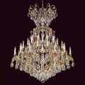 41 Lights Antique Brass Chandelier 60X71 Inch Large Wrought Iron Crystal Chandelier for High Ceilings