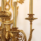 20X35 Inch French Retro Brass Wall Sconce 5 Lights European Style Copper Wall Lamp