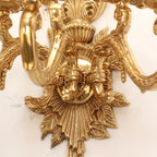 41 Inch Tall French Retro Brass Wall Sconce 5 Lights European Style Copper Wall Lamp