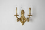 2 Lights European Style Retro Candle Style Bedside Wall Lamp Brass Wall Sconce