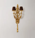 42 Inch Height 2 Lights European Style Brass Wall Sconce