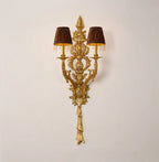 42 Inch Height 2 Lights European Style Brass Wall Sconce