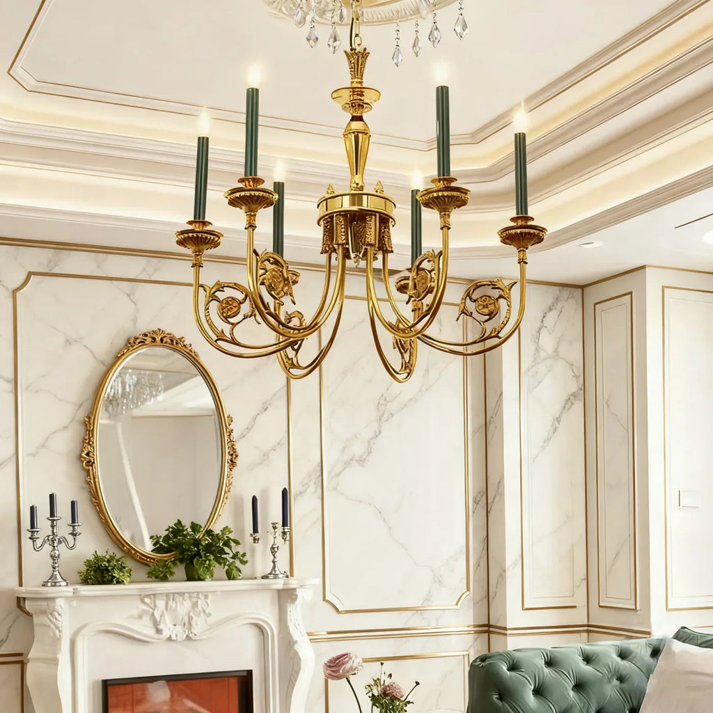 26-34 Inch Multiple Size Small Baroque Style Royal French Copper Chandelier Lighting