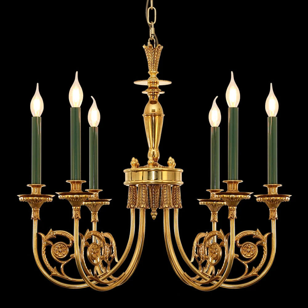 26-34 Inch Multiple Size Small Baroque Style Royal French Copper Chandelier Lighting