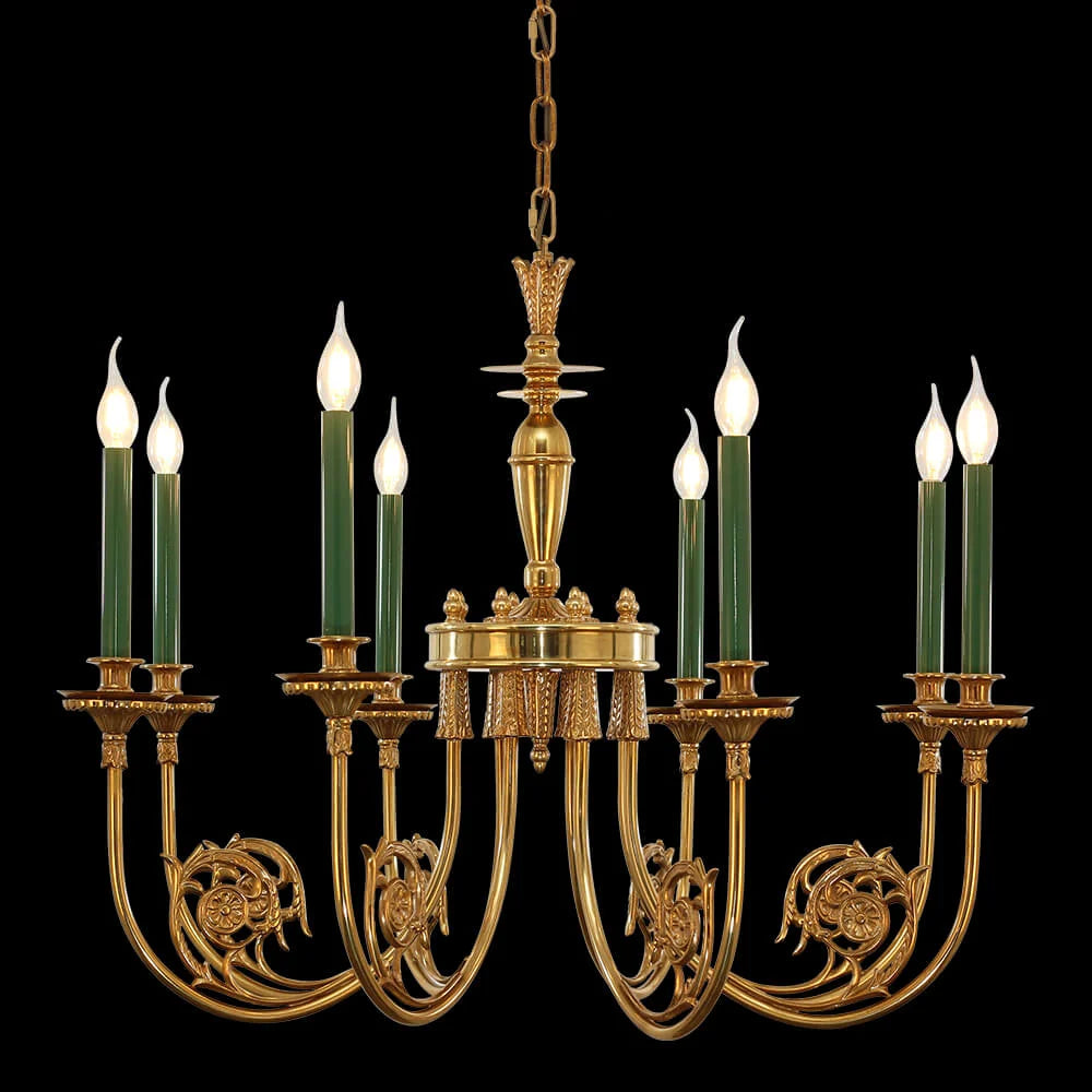 26-34 Inch Multiple Size Small Baroque Style Royal French Copper Chandelier Lighting