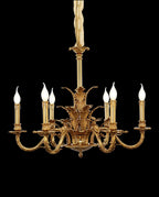 28X22 Inch 6 Lights European French Copper Chandelier Light for Bedroom/ Living Room