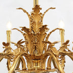28X22 Inch 6 Lights European French Copper Chandelier Light for Bedroom/ Living Room