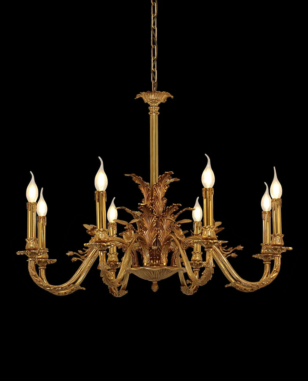31X24 Inch 8 Lights European French Copper Chandelier Light for Bedroom/ Living Room