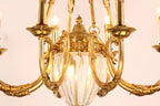 6 Lights Small Empire Style Antique Brass Chandelier Gold Chandelier for Study Room 26X26 Inch