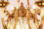 6 Lights Small Empire Style Antique Brass Chandelier Gold Chandelier for Study Room 26X26 Inch