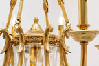 8 Lights Small Empire Style Antique Brass Chandelier Gold Dining Room Chandelier 31X28 Inch