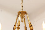 8 Lights Small Empire Style Antique Brass Chandelier Gold Dining Room Chandelier 31X28 Inch
