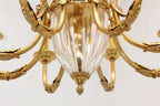 8 Lights Small Empire Style Antique Brass Chandelier Gold Dining Room Chandelier 31X28 Inch