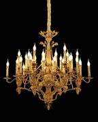 47X39 Inch 36 Lights Baroque Style Antique Brass Chandelier