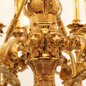 47X39 Inch 36 Lights Baroque Style Antique Brass Chandelier