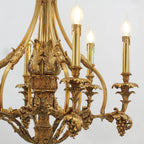 26X30 Inch 6 Lights Small Baroque Style Antique Copper Chandelier