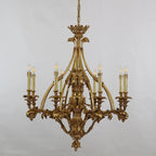 33X31 Inch 8 Lights Small Baroque Style Antique Copper Chandelier
