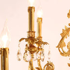 43X39 Inch 15 Lights Two-tier Traditional Brass and Crystal Chandelier for Living Room