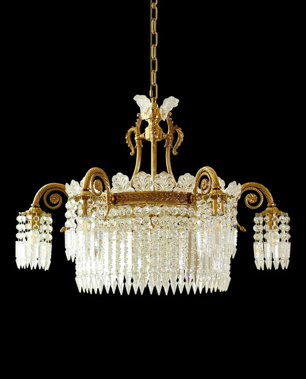30X23 Inch Modern Crystal Chandelier Gold Antique Brass Chandelier