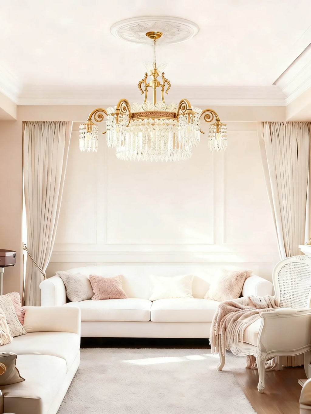 30X23 Inch Modern Crystal Chandelier Gold Antique Brass Chandelier