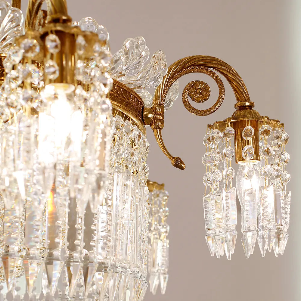 30X23 Inch Modern Crystal Chandelier Gold Antique Brass Chandelier