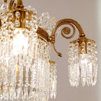 30X23 Inch Modern Crystal Chandelier Gold Antique Brass Chandelier