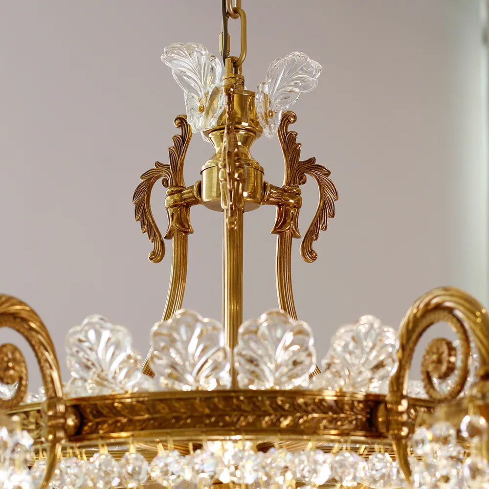 30X23 Inch Modern Crystal Chandelier Gold Antique Brass Chandelier