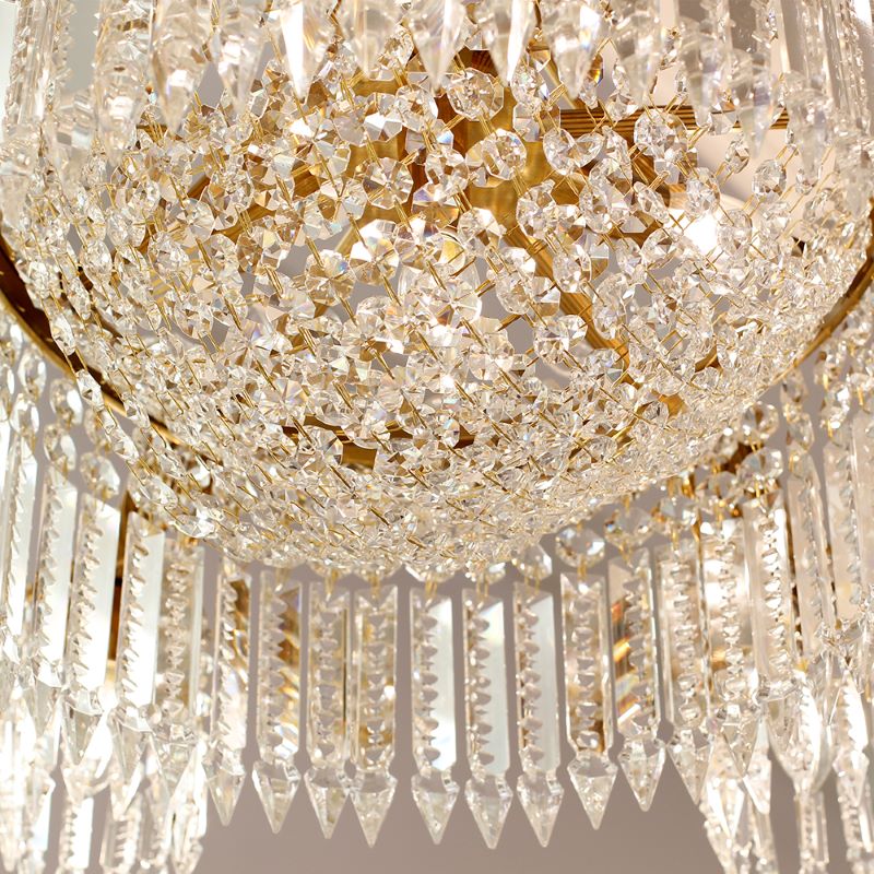 30X23 Inch Modern Crystal Chandelier Gold Antique Brass Chandelier