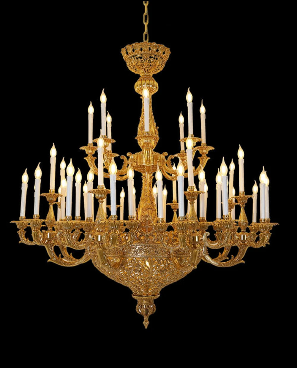 59X65 Inch 19th Century Extra Large French Brass Chandelier Antique Chandelier for Foyer