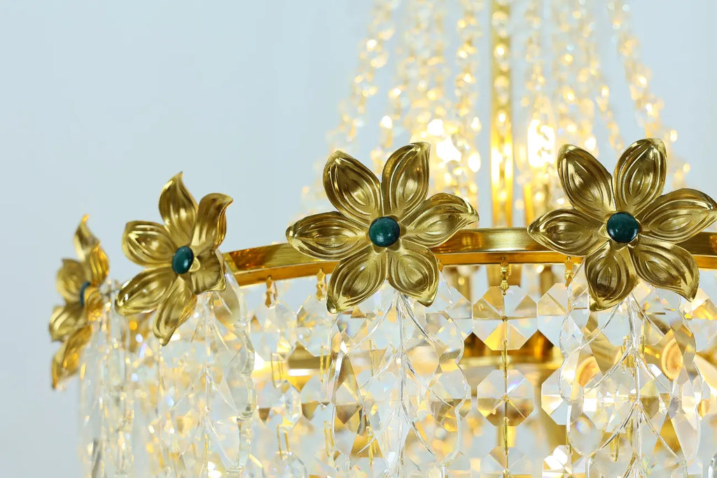 24X30 Inch Classical French Empire Brass and Crystal Chandelier